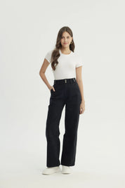 Jeans Mujer Calce Recto Negro