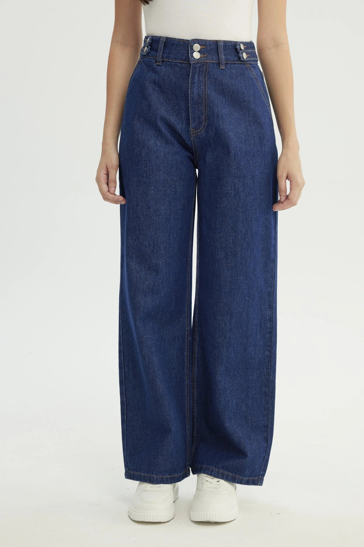 Jeans Mujer Calce Recto Azul Oscuro