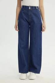 Jeans Mujer Calce Recto Azul Oscuro