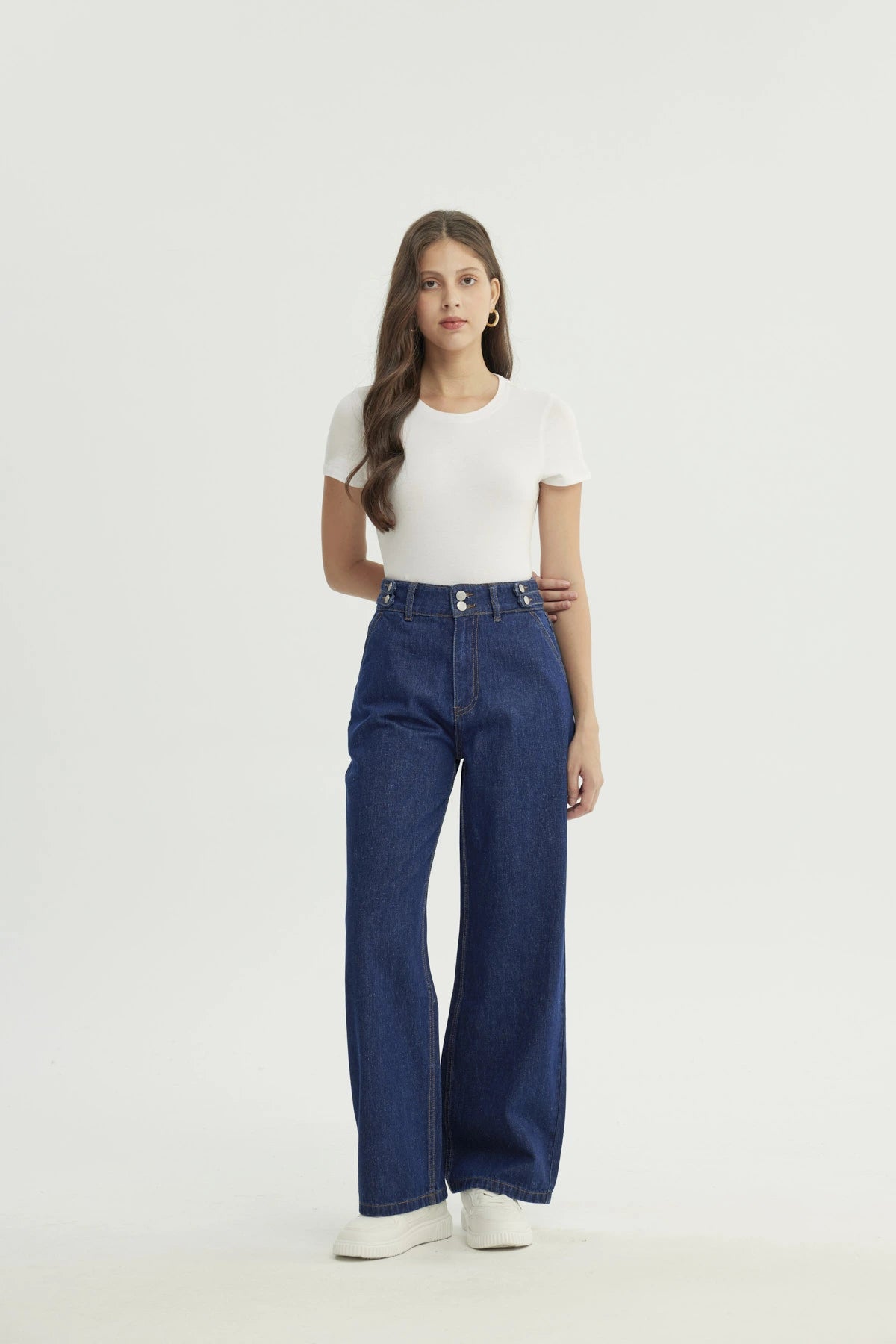 Jeans Mujer Calce Recto Azul Oscuro