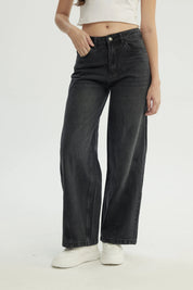 Jeans Mujer Baggy Negro