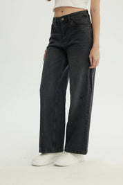 Jeans Mujer Baggy Negro