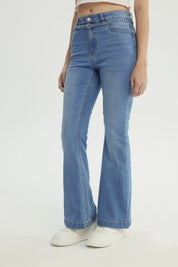 Jeans Mujer Flare Azul