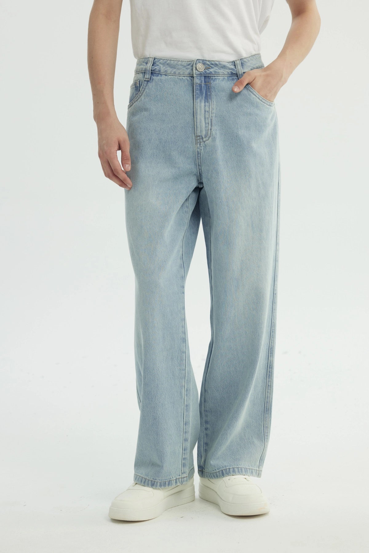 Jeans Straight Hombre Azul Claro
