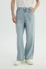 Jeans Straight Hombre Azul Claro