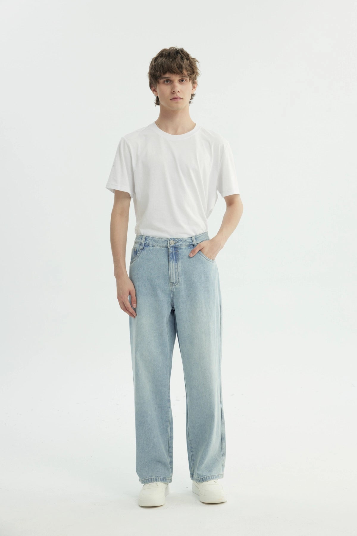 Jeans Straight Hombre Azul Claro