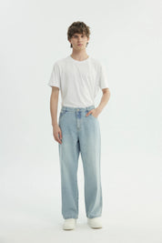 Jeans Straight Hombre Azul Claro