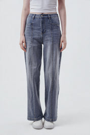 Jeans Moda Wide Leg Mujer Azul Claro