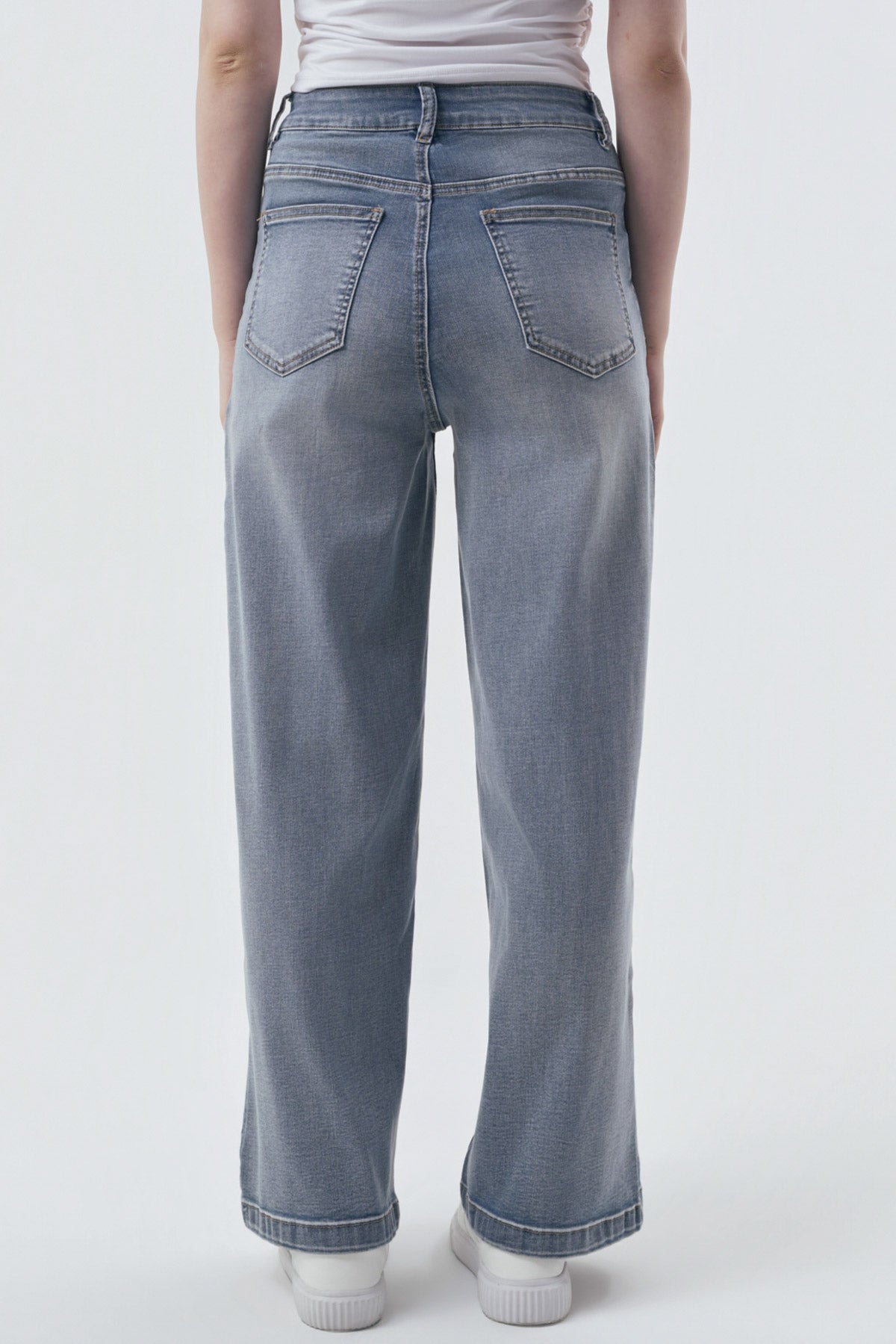 Jeans Moda Wide Leg Mujer Azul Claro