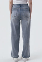 Jeans Moda Wide Leg Mujer Azul Claro