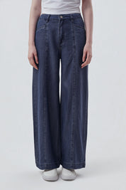 Jeans Moda Wide Leg Mujer Azul