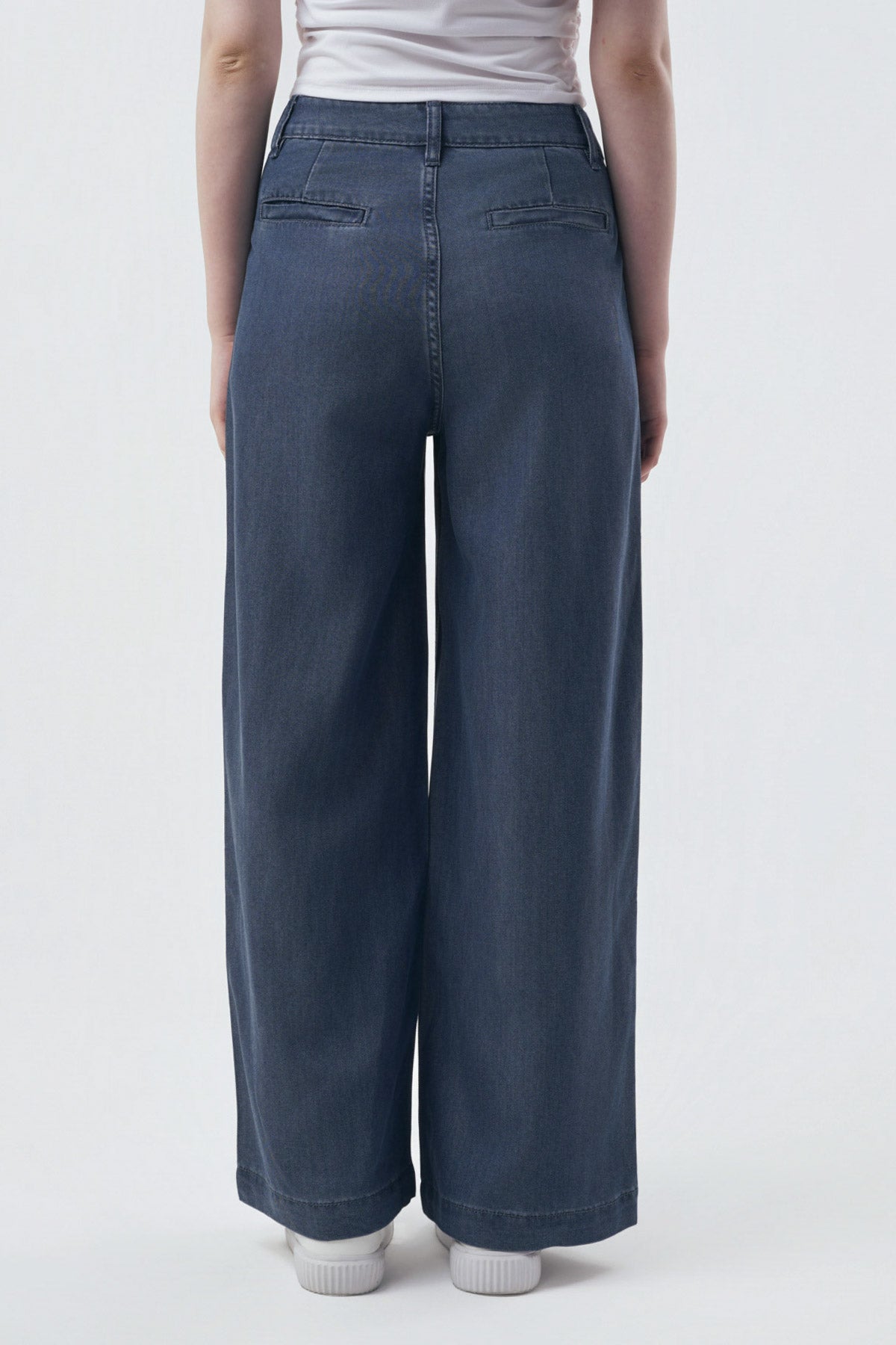 Jeans Moda Wide Leg Mujer Azul