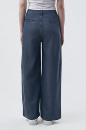 Jeans Moda Wide Leg Mujer Azul