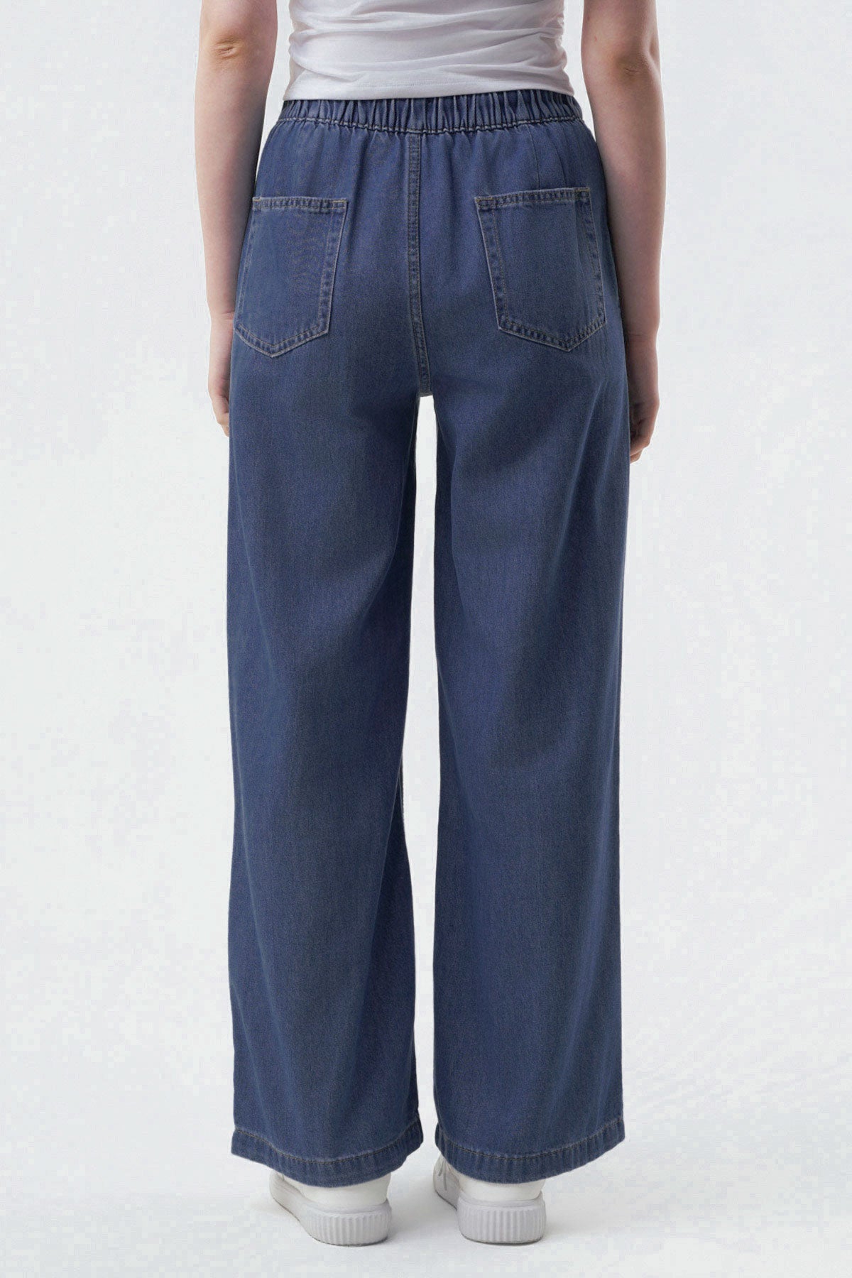 Jeans Moda Wide Leg Mujer Azul