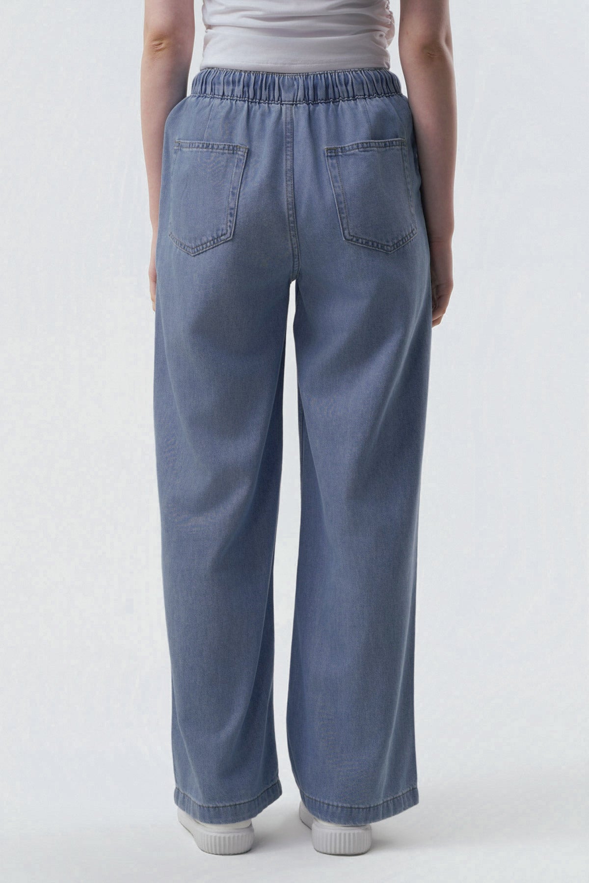 Jeans Moda Wide Leg Mujer Azul Claro