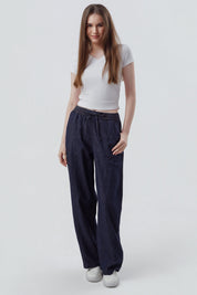 Jeans Calce Recto Mujer Azul Oscuro