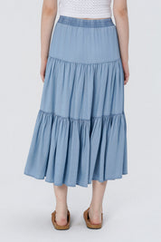 Falda Midi Mujer Azul Claro