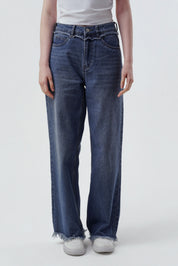 Jeans Calce Recto Mujer Azul