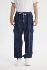 Jeans Jogger Hombre Azul Indigo