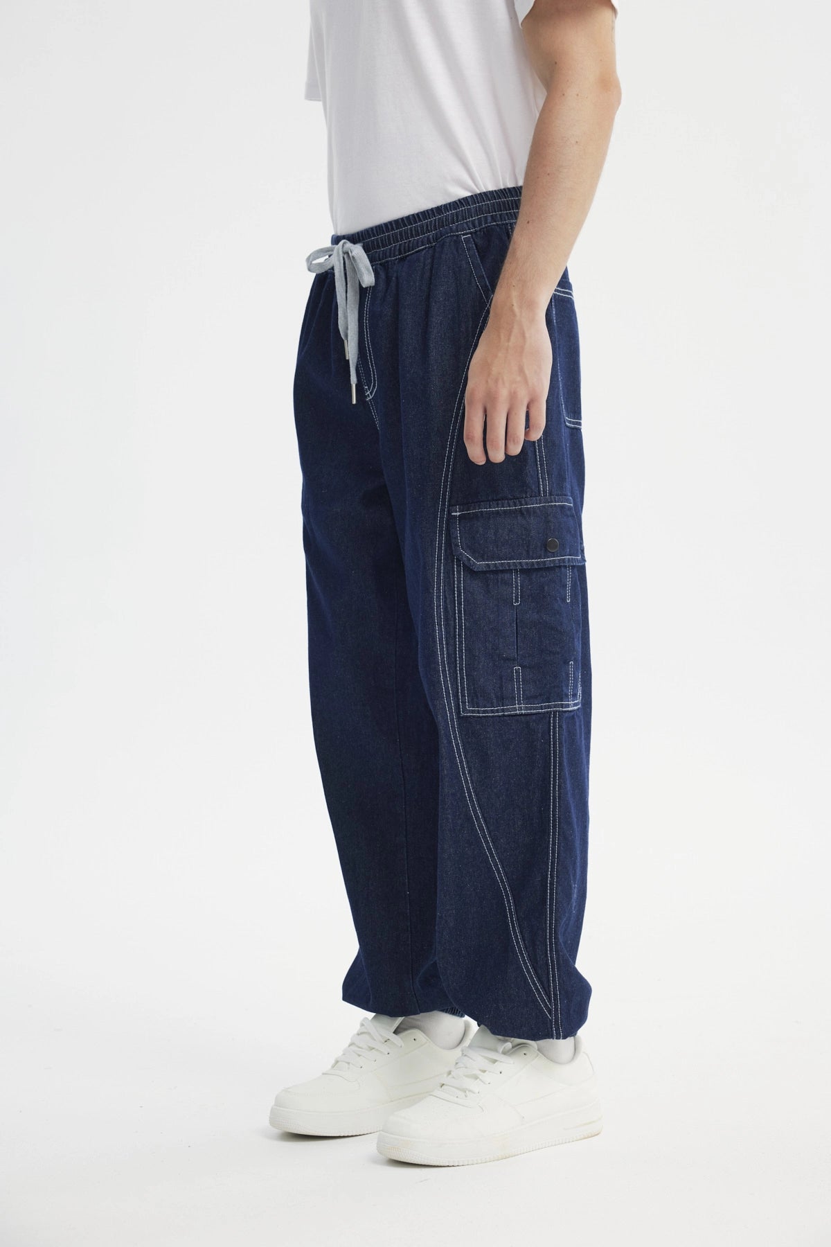 Jeans Jogger Hombre Azul Indigo