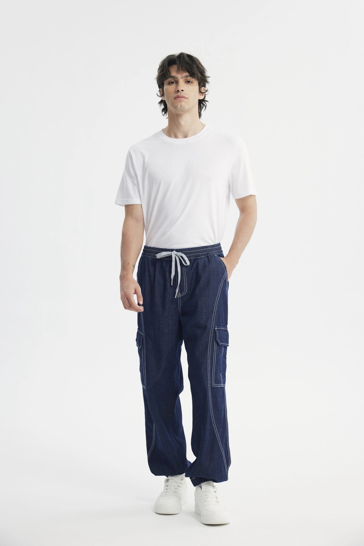 Jeans Jogger Hombre Azul Indigo