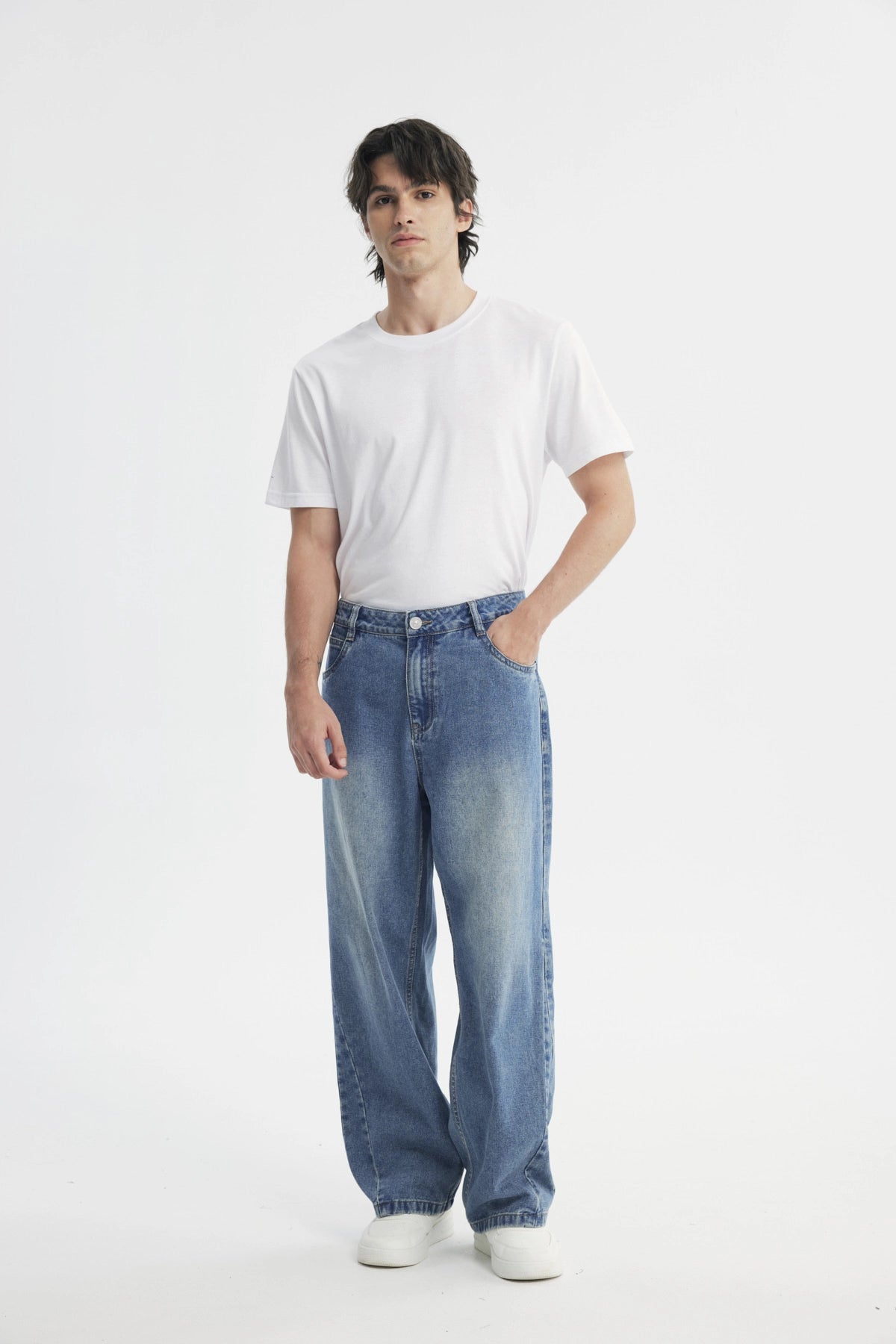 Jeans Straight Hombre Azul