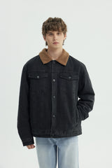 Chaqueta Hombre Cuello Camisero Negro