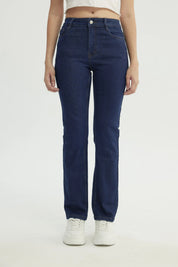 Jeans Slim Mujer Azul Oscuro