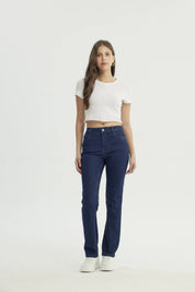 Jeans Slim Mujer Azul Oscuro