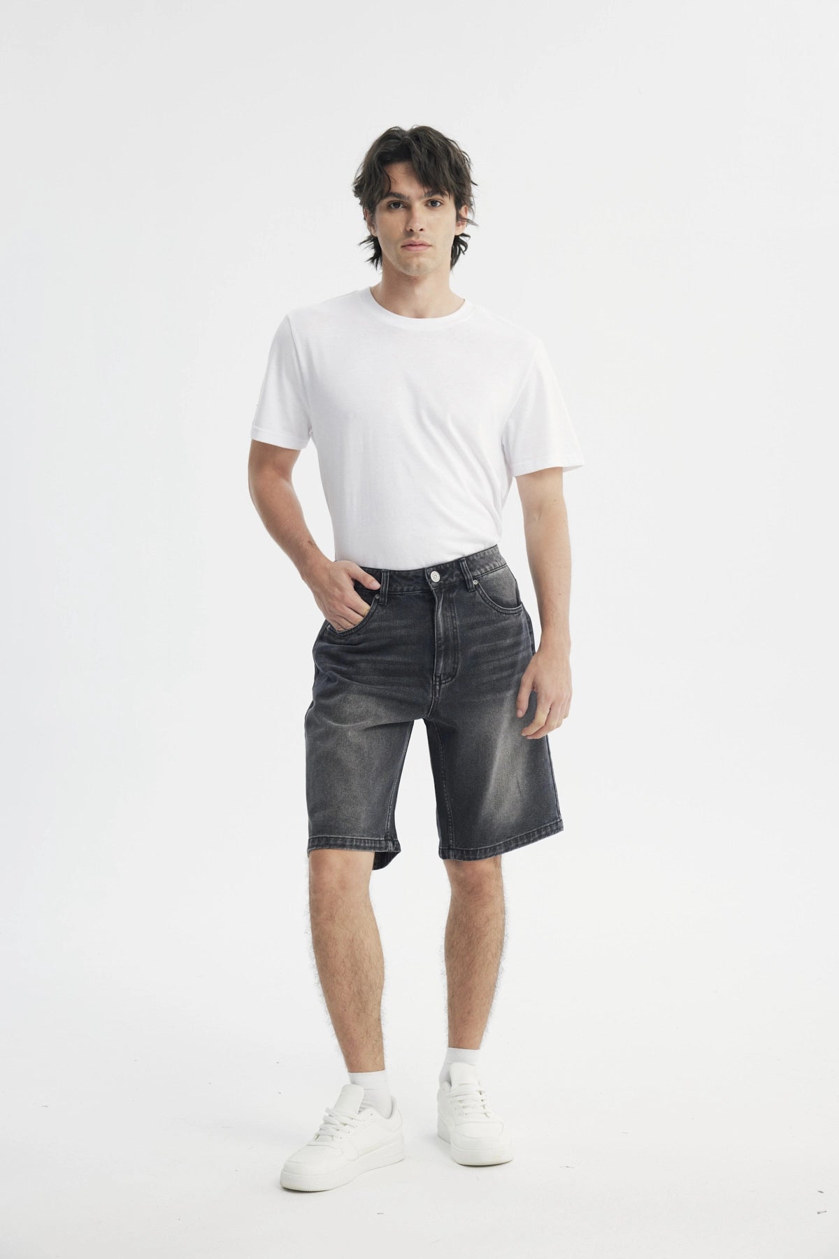 Bermuda Normal Hombre Gris
