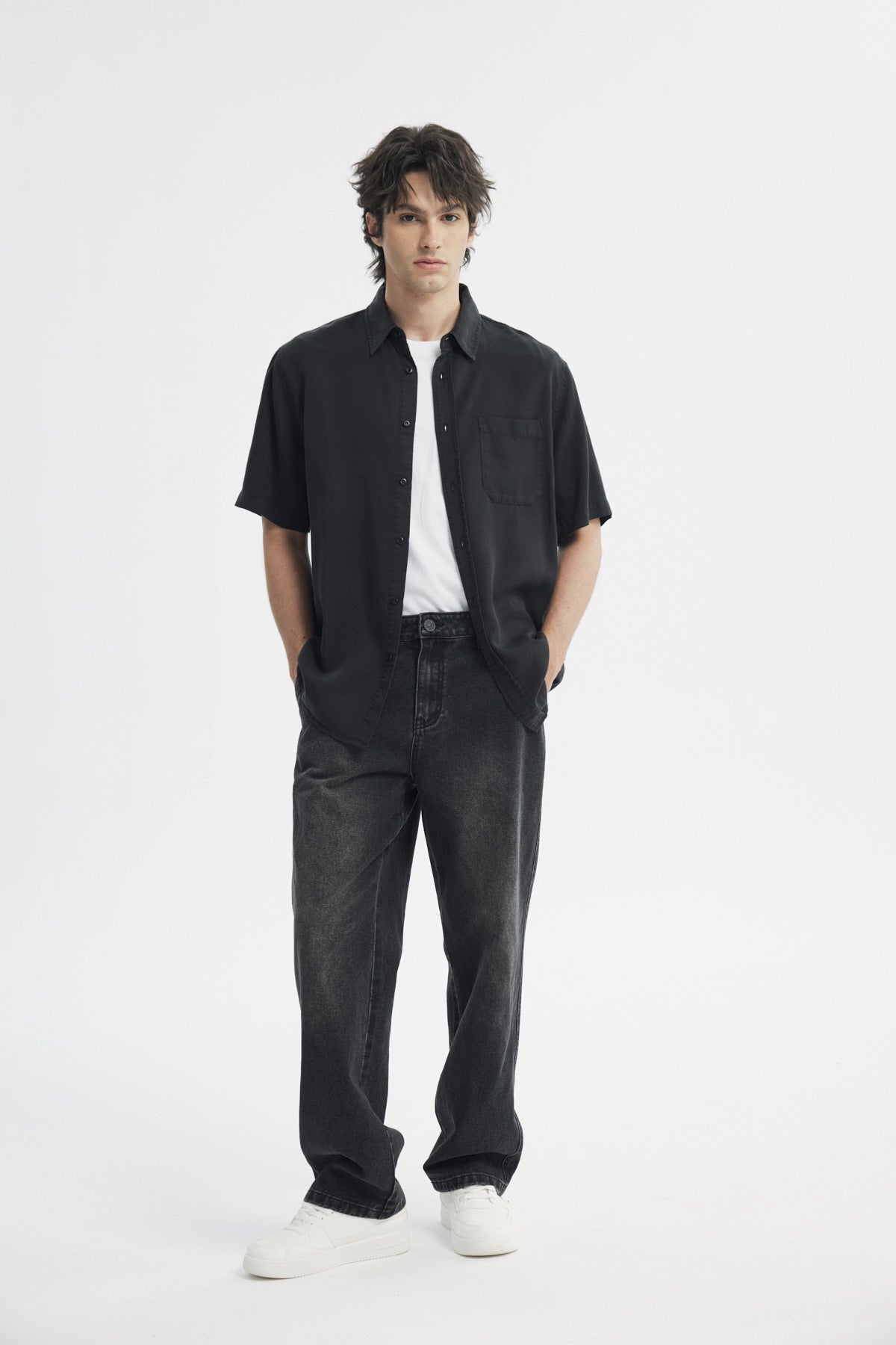 Camisa Regular Hombre Negro