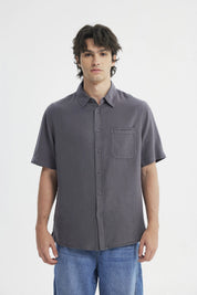 Camisa Regular Hombre Gris Oscuro