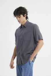 Camisa Regular Hombre Gris Oscuro