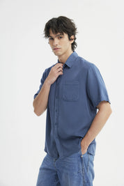 Camisa Regular Hombre Azul
