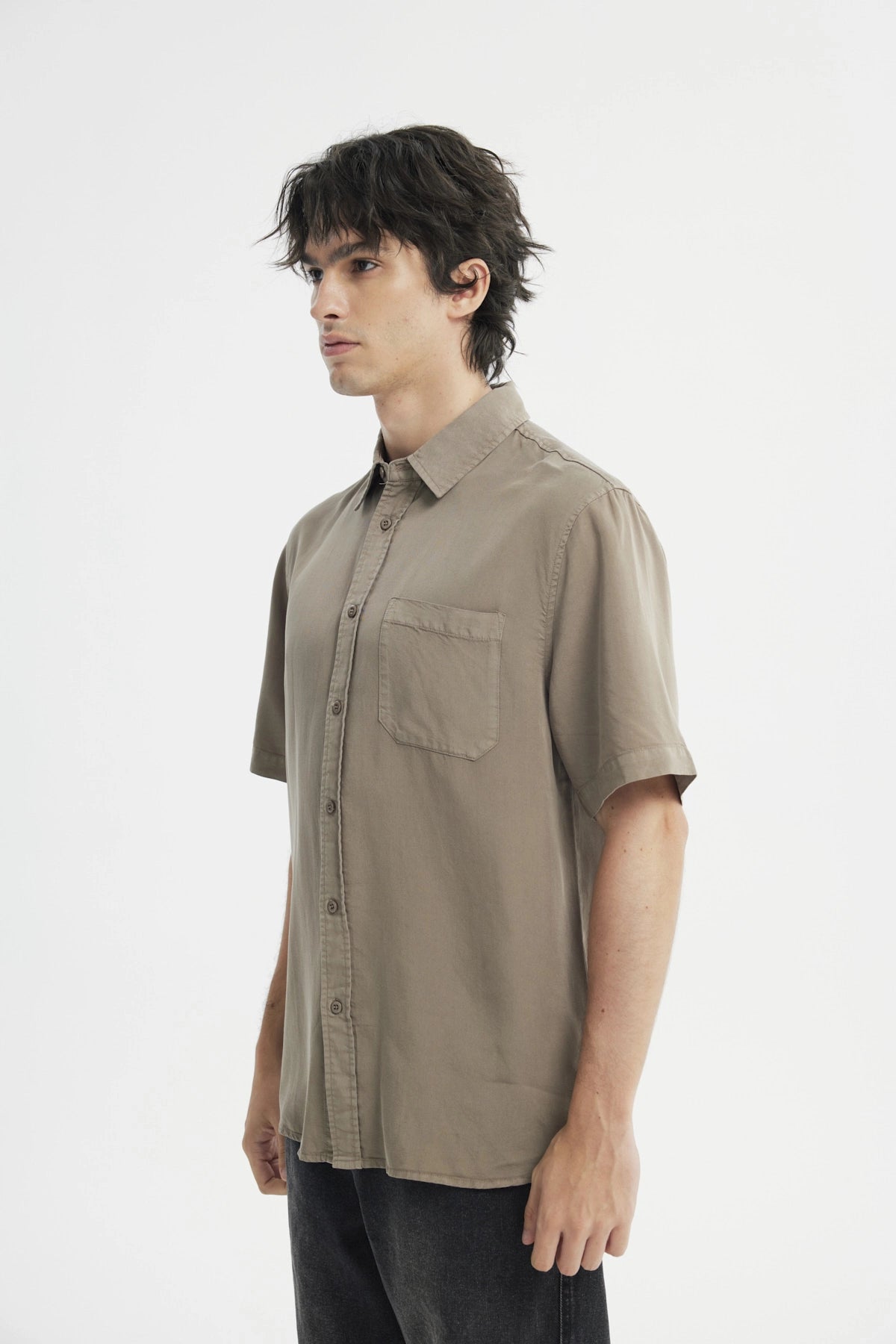 Camisa Regular Hombre Café