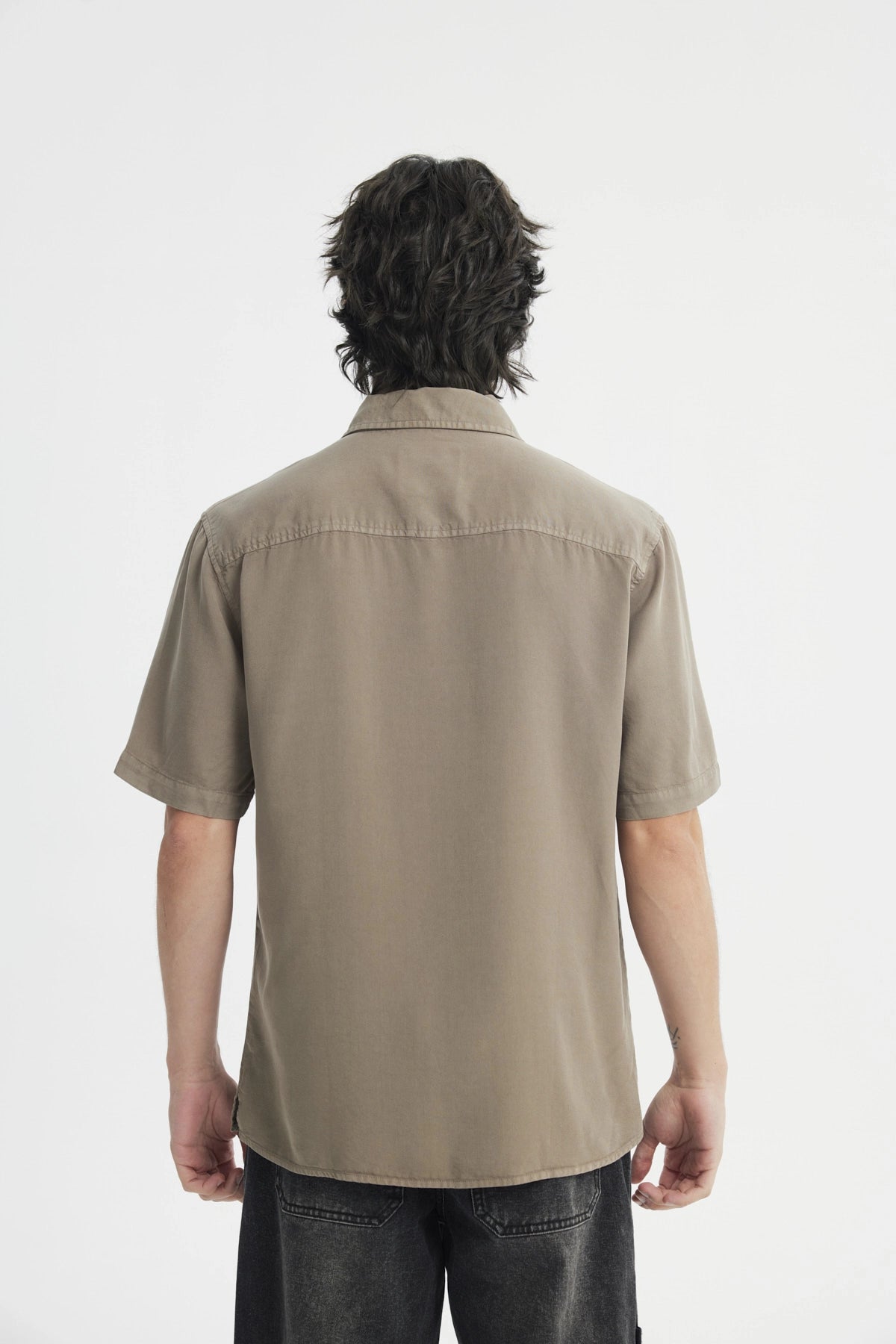 Camisa Regular Hombre Café