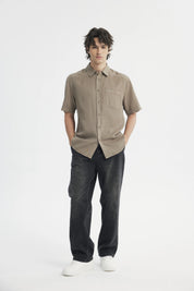 Camisa Regular Hombre Café