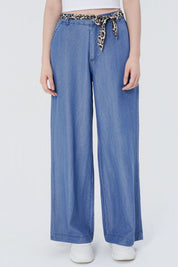 Jeans Moda Wide Leg Mujer Azul