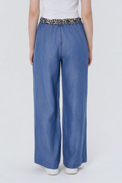 Jeans Moda Wide Leg Mujer Azul