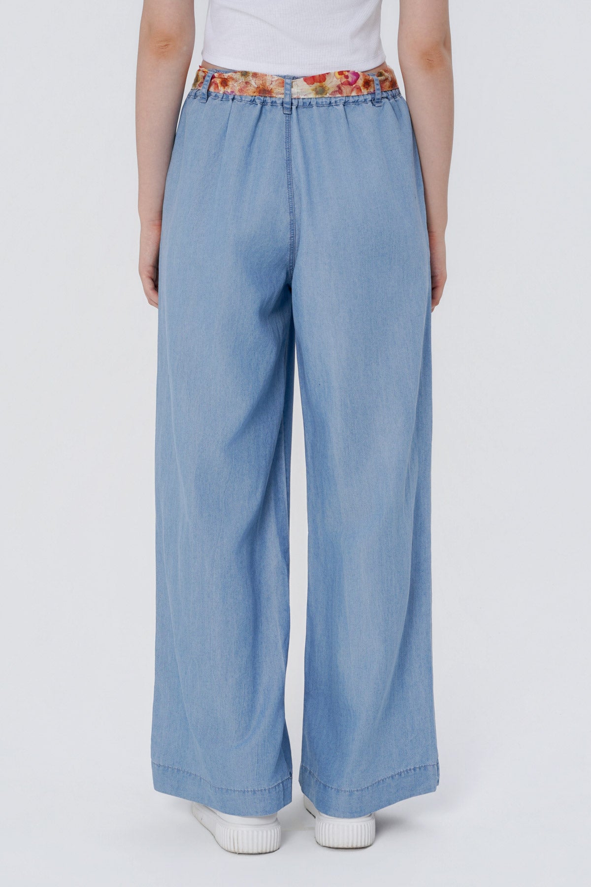 Jeans Moda Wide Leg Mujer Azul Claro