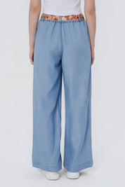Jeans Moda Wide Leg Mujer Azul Claro