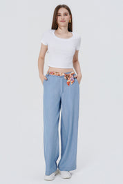 Jeans Moda Wide Leg Mujer Azul Claro
