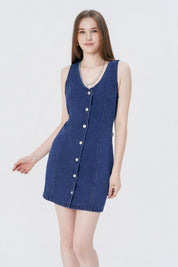 Vestido Falda Midi Mujer Azul Oscuro