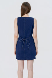 Vestido Falda Midi Mujer Azul Oscuro