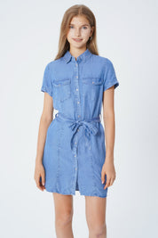 Vestido Falda Midi Niña Azul