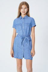 Vestido Falda Midi Niña Azul