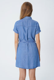 Vestido Falda Midi Niña Azul