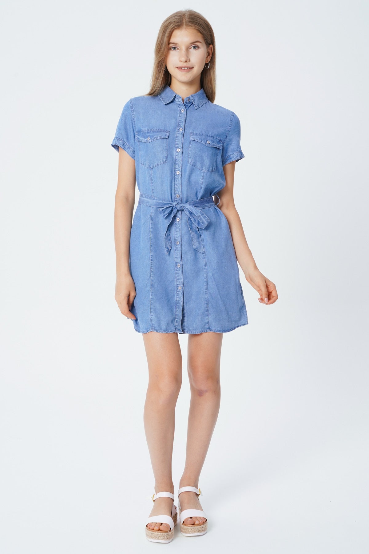 Vestido Falda Midi Niña Azul