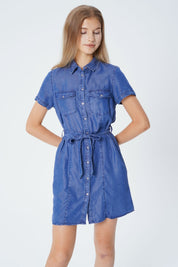 Vestido Falda Midi Niña Azul Oscuro