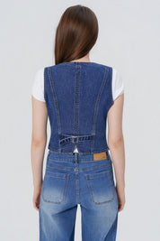Peto Cuello V Mujer Azul